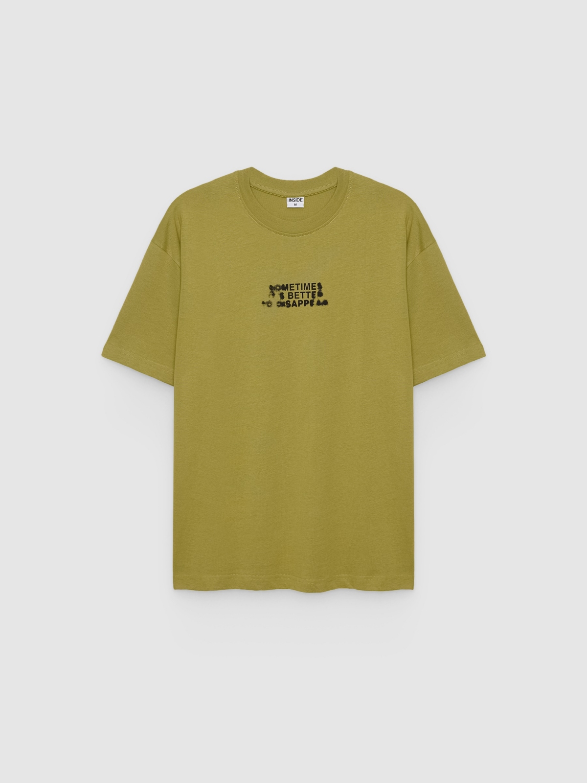 %Pto% Camiseta Texto manga curta ocre vista frontal