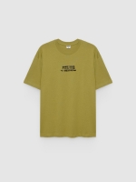 %Pto% Camiseta Texto manga corta ocre vista frontal