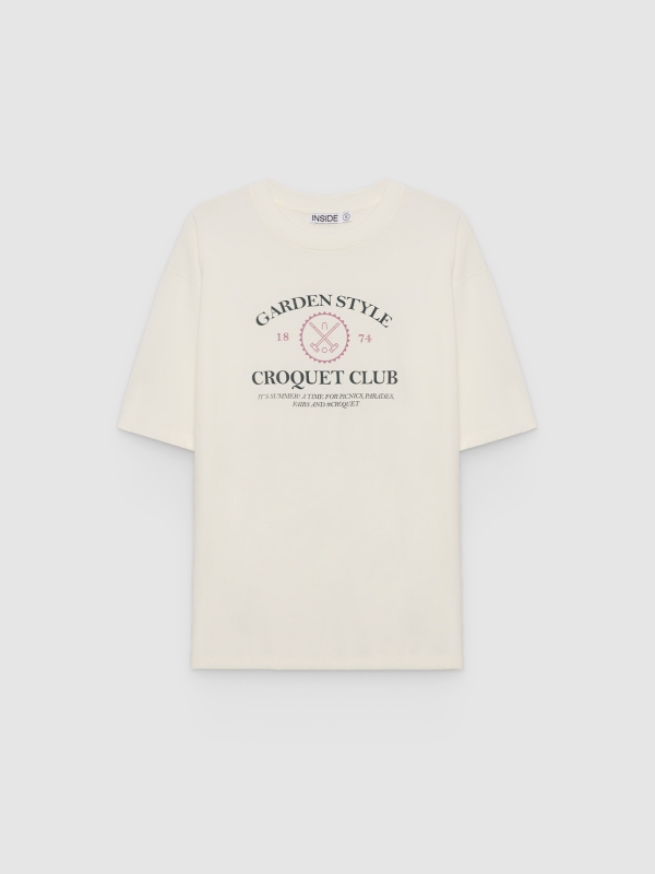  Camiseta Garden Style Oversize blanco roto vista frontal