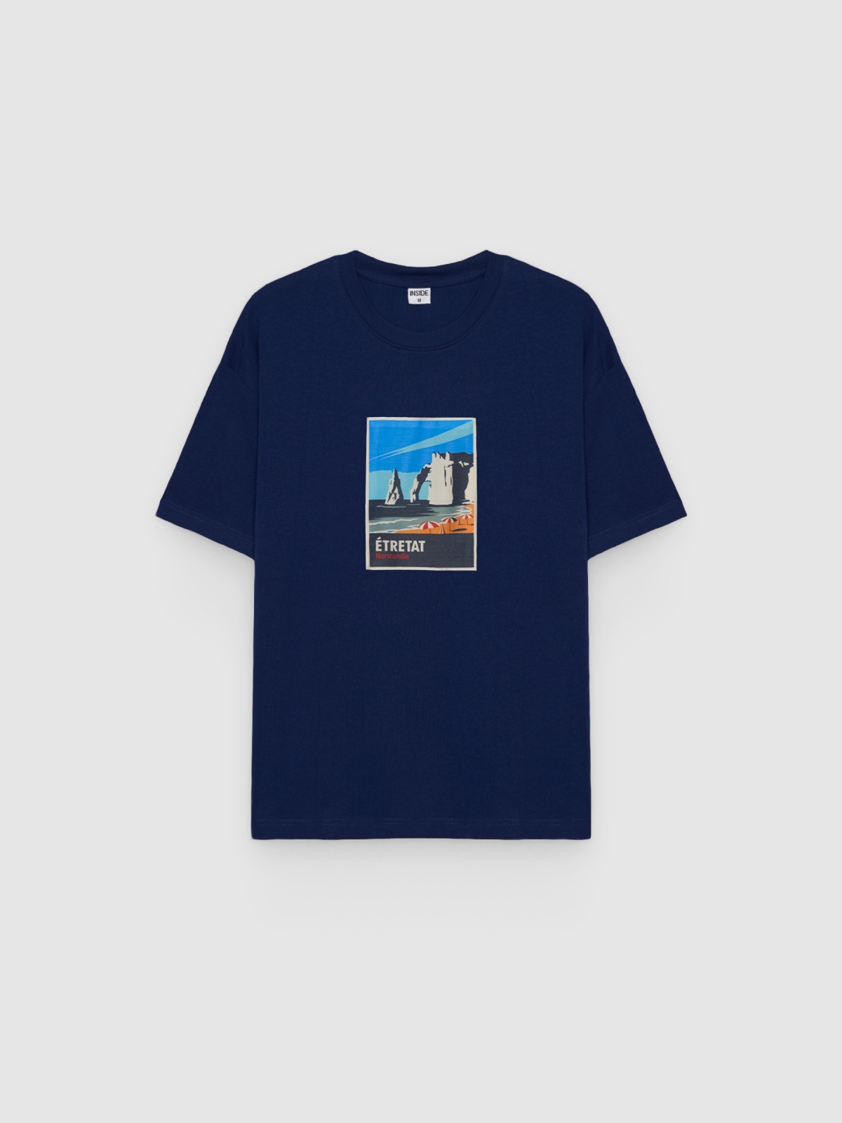 %Pto% Camiseta estampada Étretat azul vista frontal