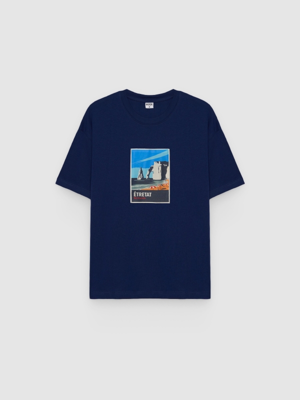  Camiseta estampada Étretat azul vista frontal