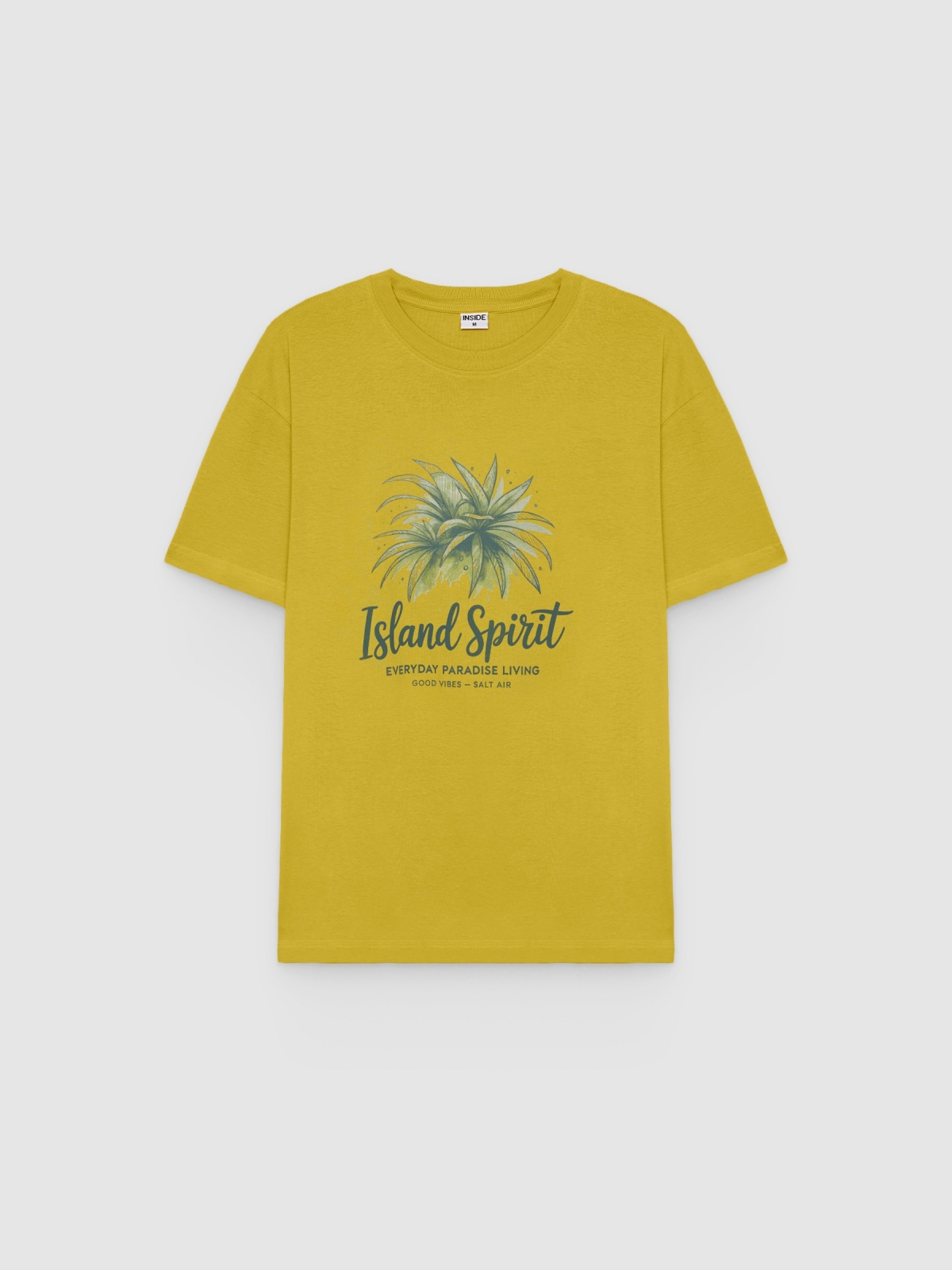 %Pto% Camiseta Island Spirit Manga Curta amarelo vista frontal