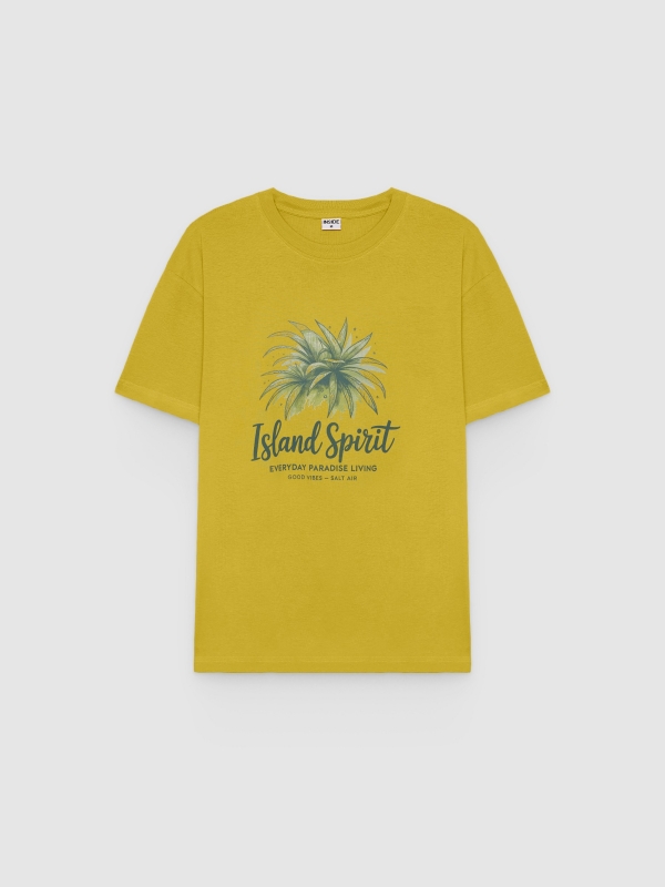  Camiseta Island Spirit Manga Corta amarillo vista frontal