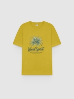 %Pto% Camiseta Island Spirit Manga Corta amarillo vista frontal