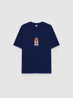 %Pto% Single Jersey Text T-shirt blue front view