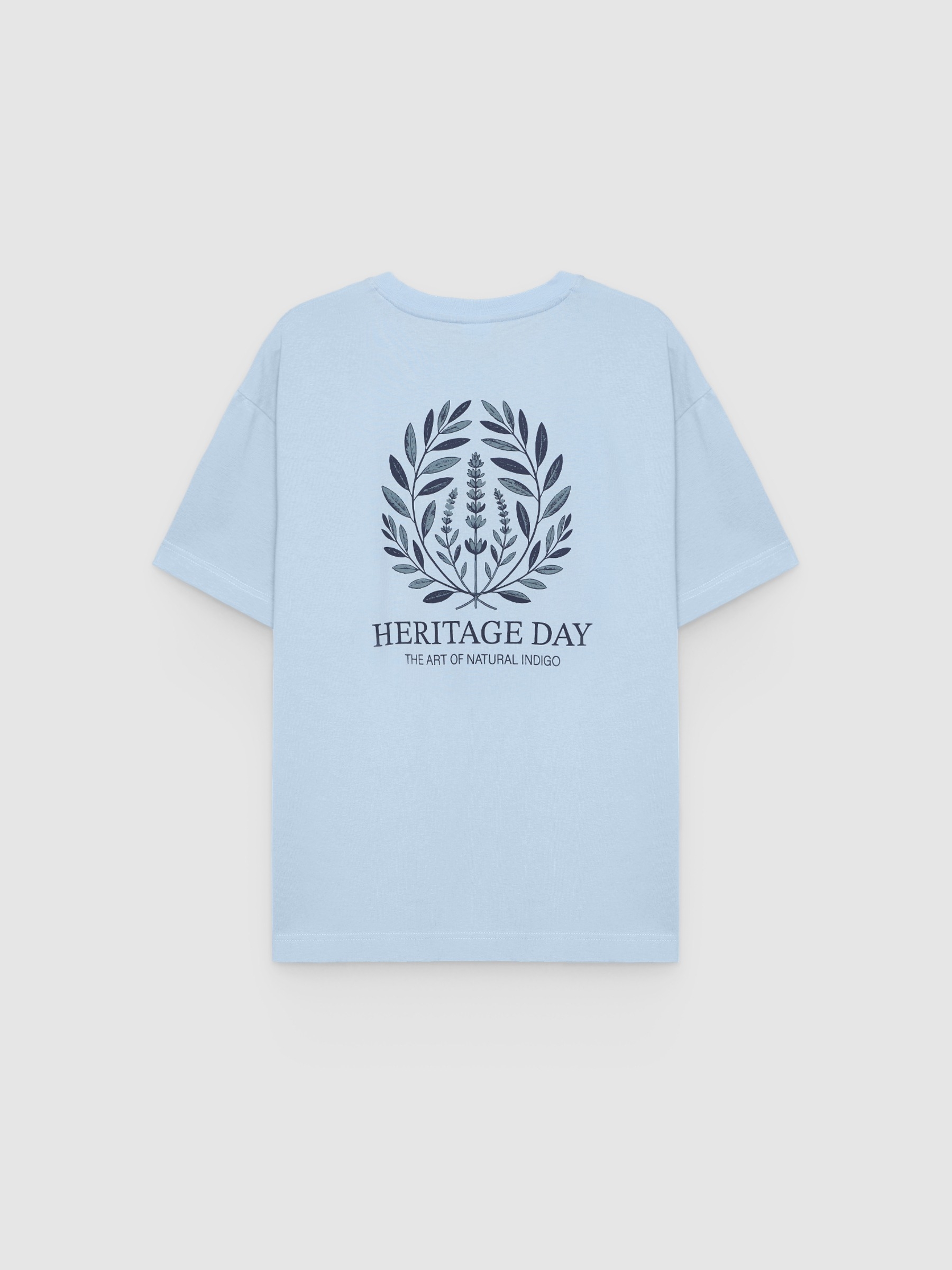 Camiseta Heritage Day azul celeste vista media frontal