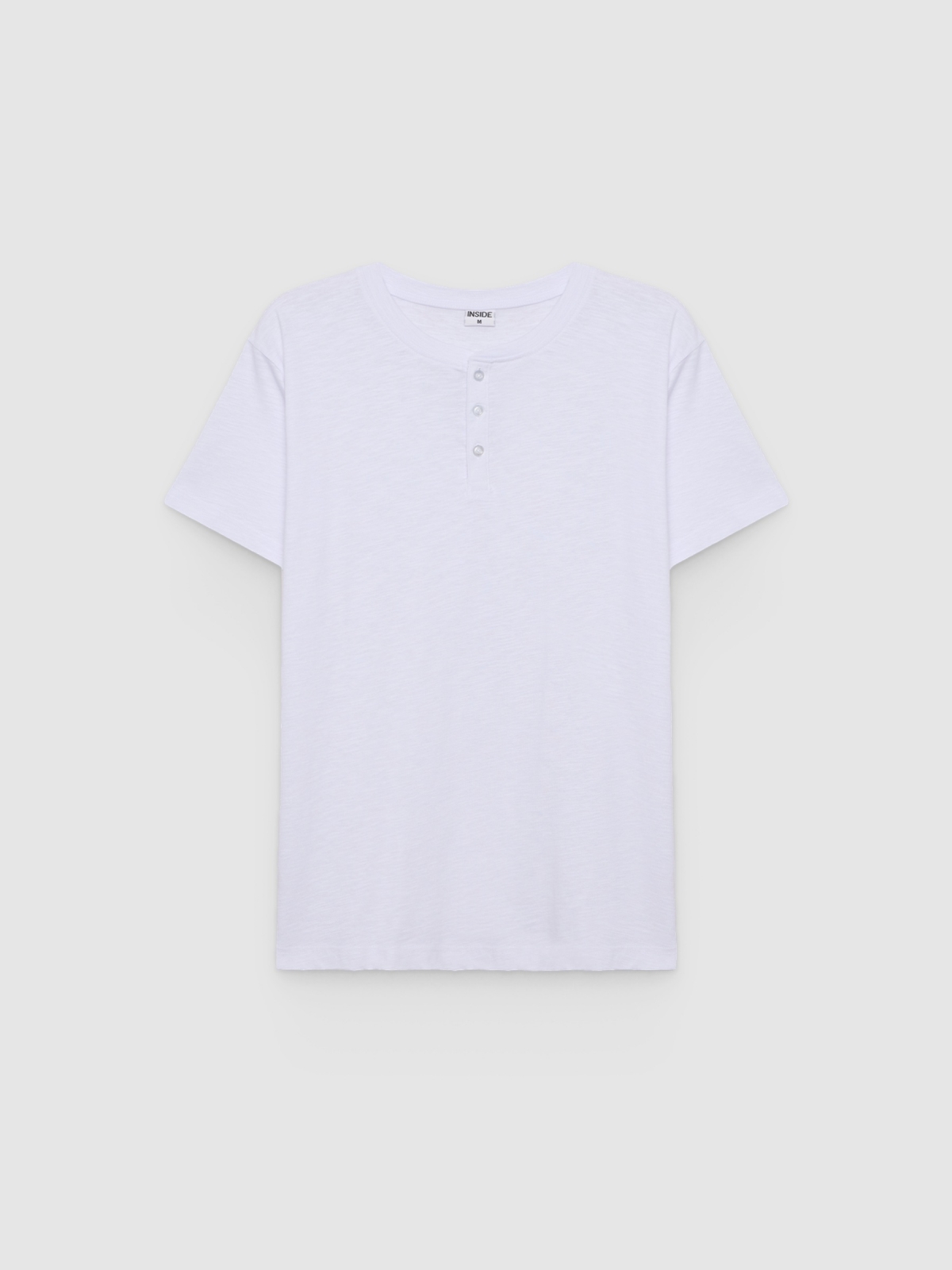 %Pto% Camiseta flamê gola padre branco vista frontal