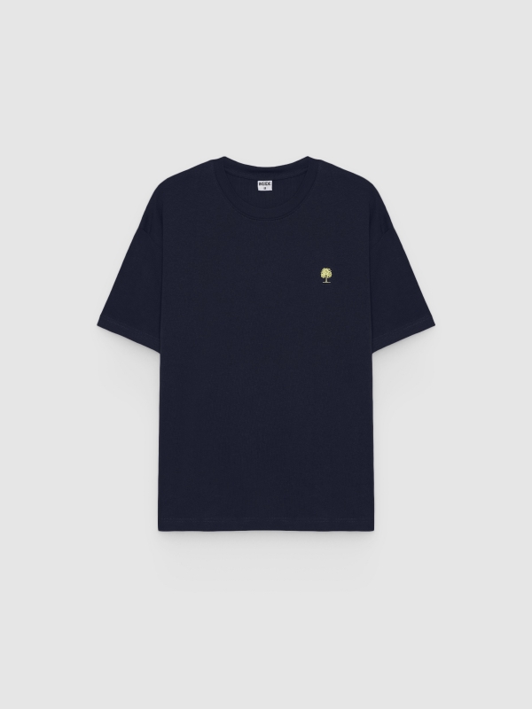  Mini print short sleeve t-shirt navy front view