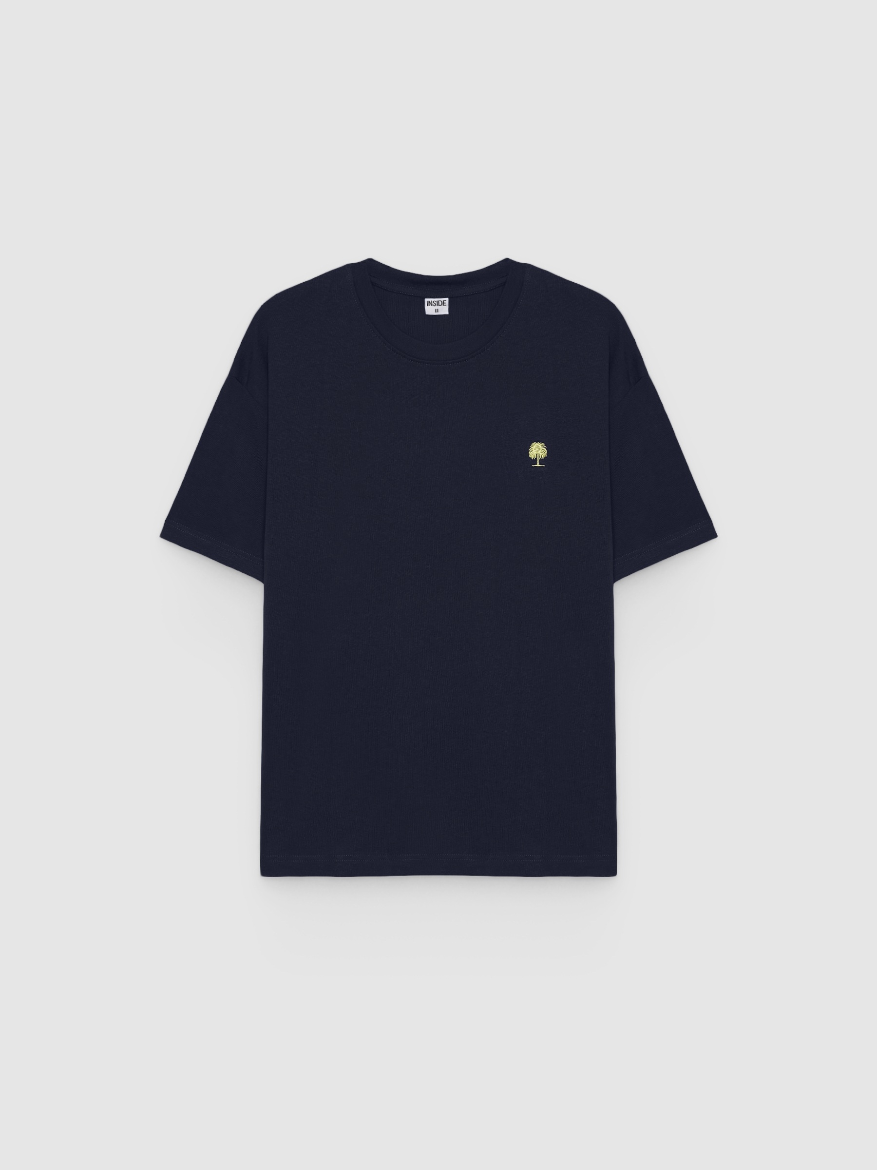 Mini print short sleeve t-shirt navy middle front view