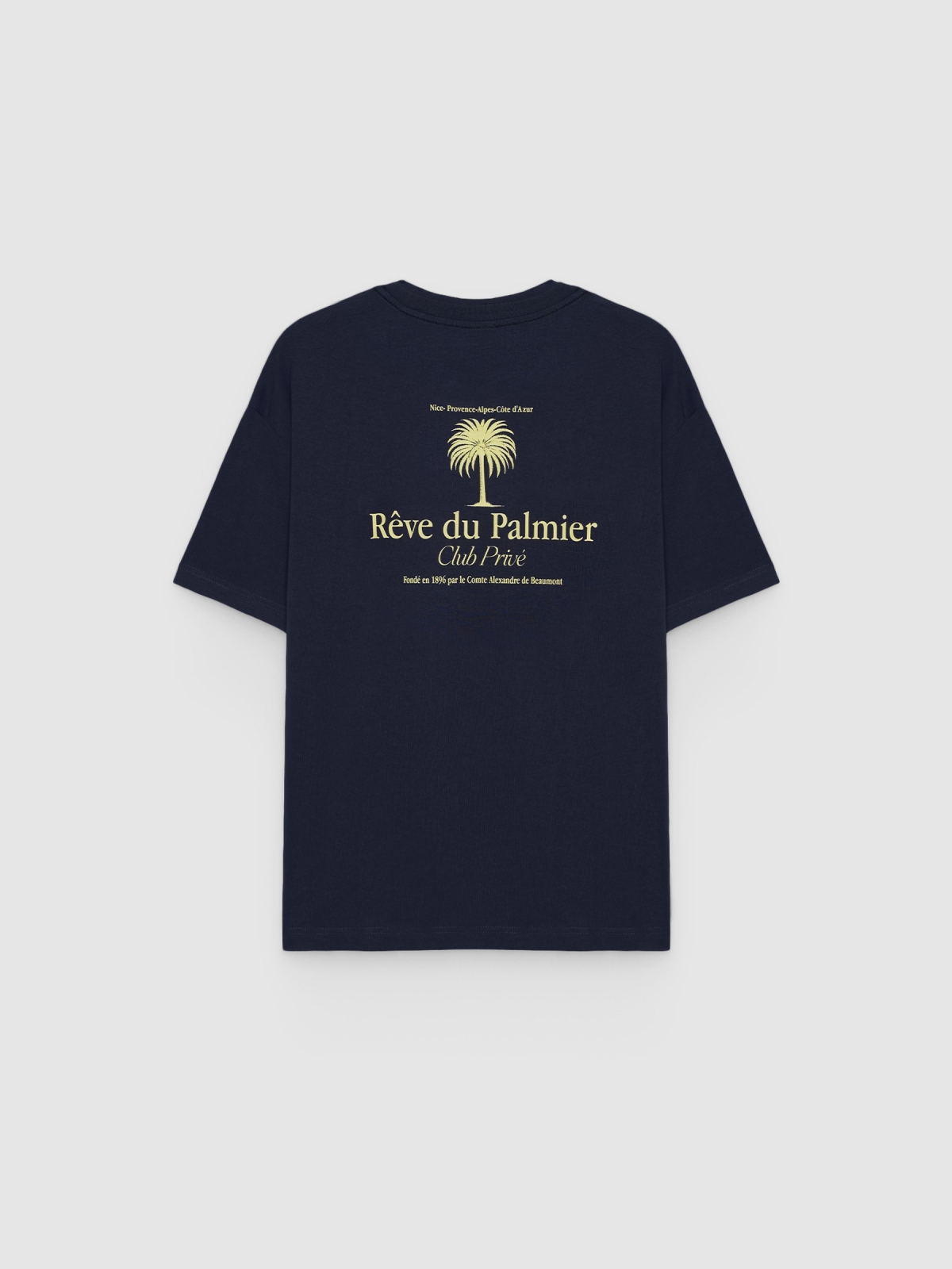 Mini print short sleeve t-shirt navy back view