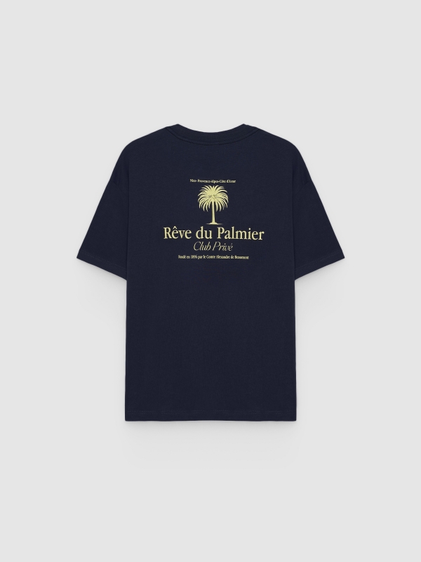 Camiseta mini print manga corta azul marino vista trasera