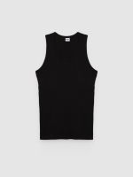 %Pto% Basic ribbed tank top black front view