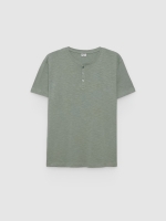 %Pto% Camiseta flamê gola padre verde vista frontal