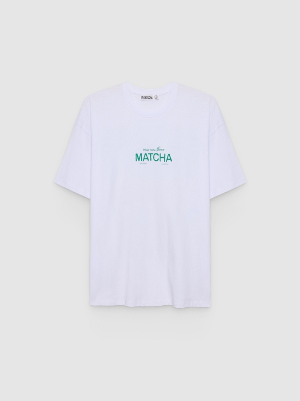  Camiseta Matcha Oversize branco vista frontal