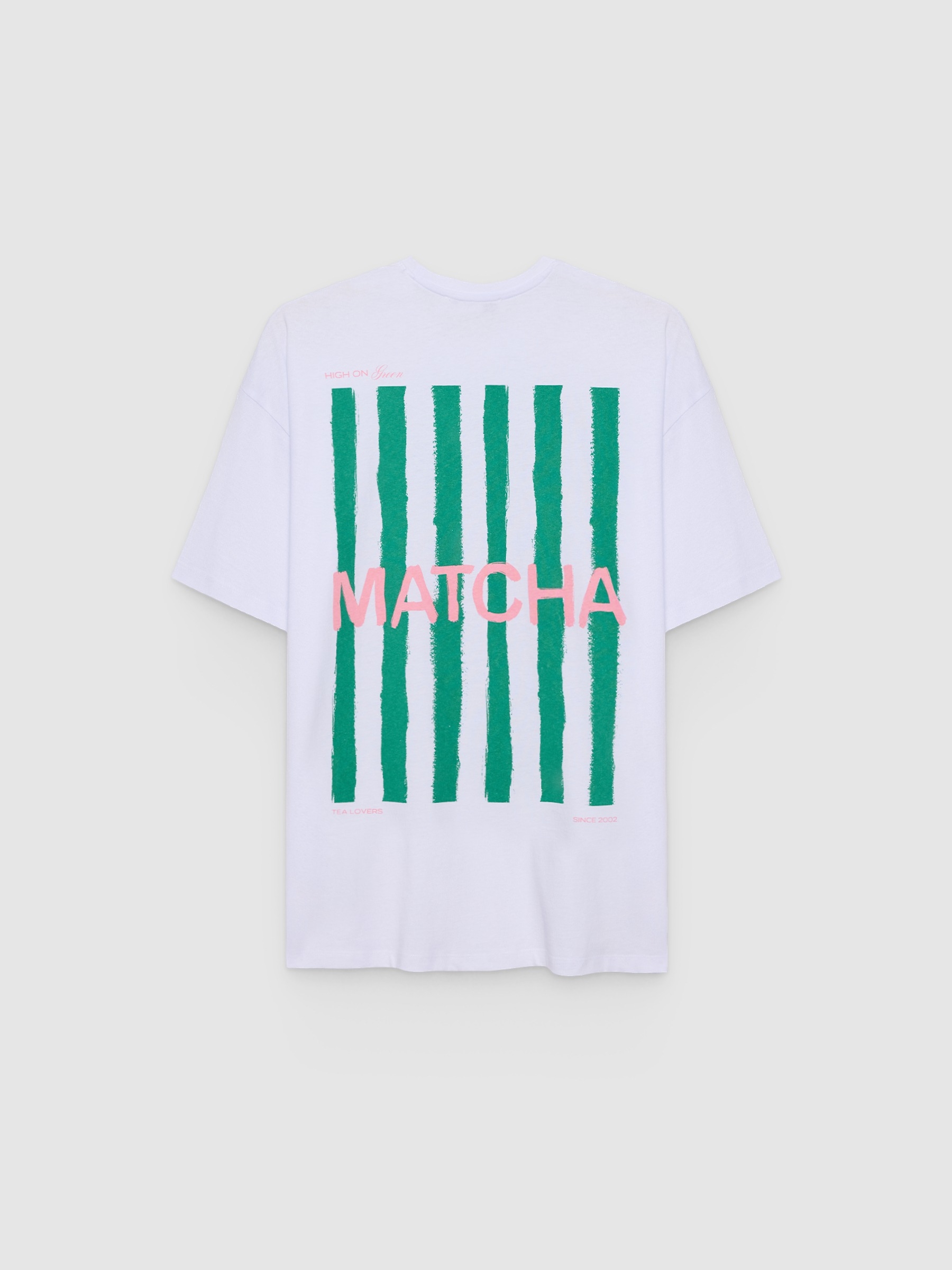 Matcha Oversize T-shirt white middle front view