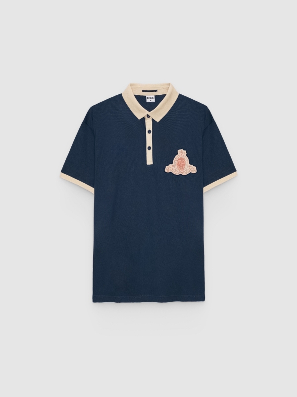  Classic Jersey Polo petrol blue front view