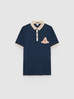 %Pto% Classic Jersey Polo petrol blue front view