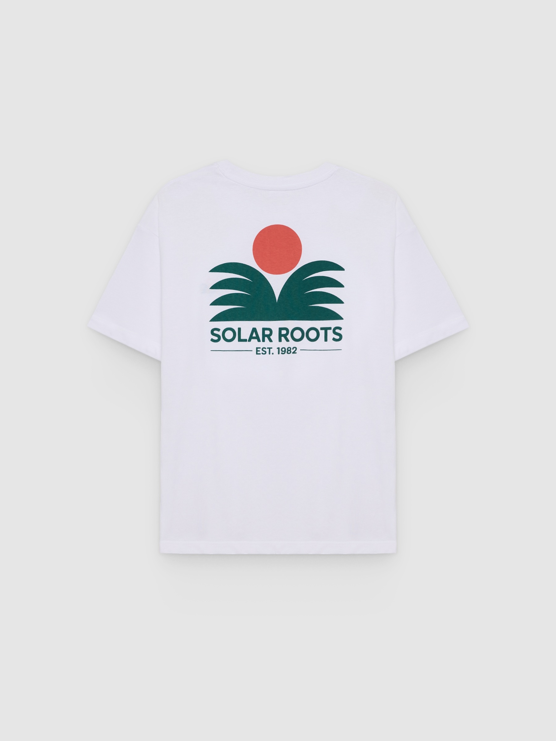 Single jersey T-shirt with mini embroidery white middle front view
