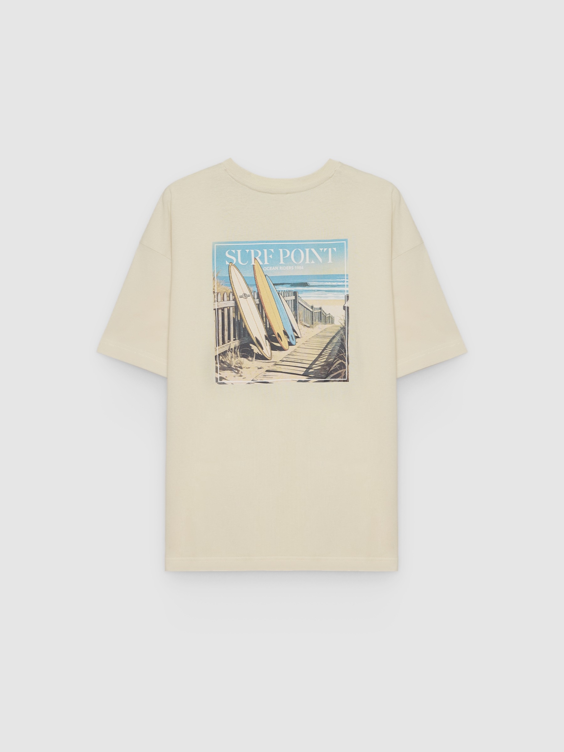 Camiseta surfpoint crua vista meia frontal