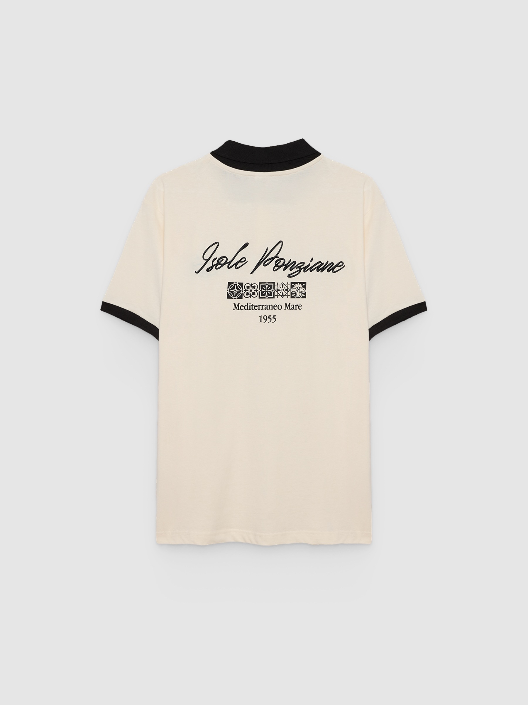 Polo embroidered text raw middle front view
