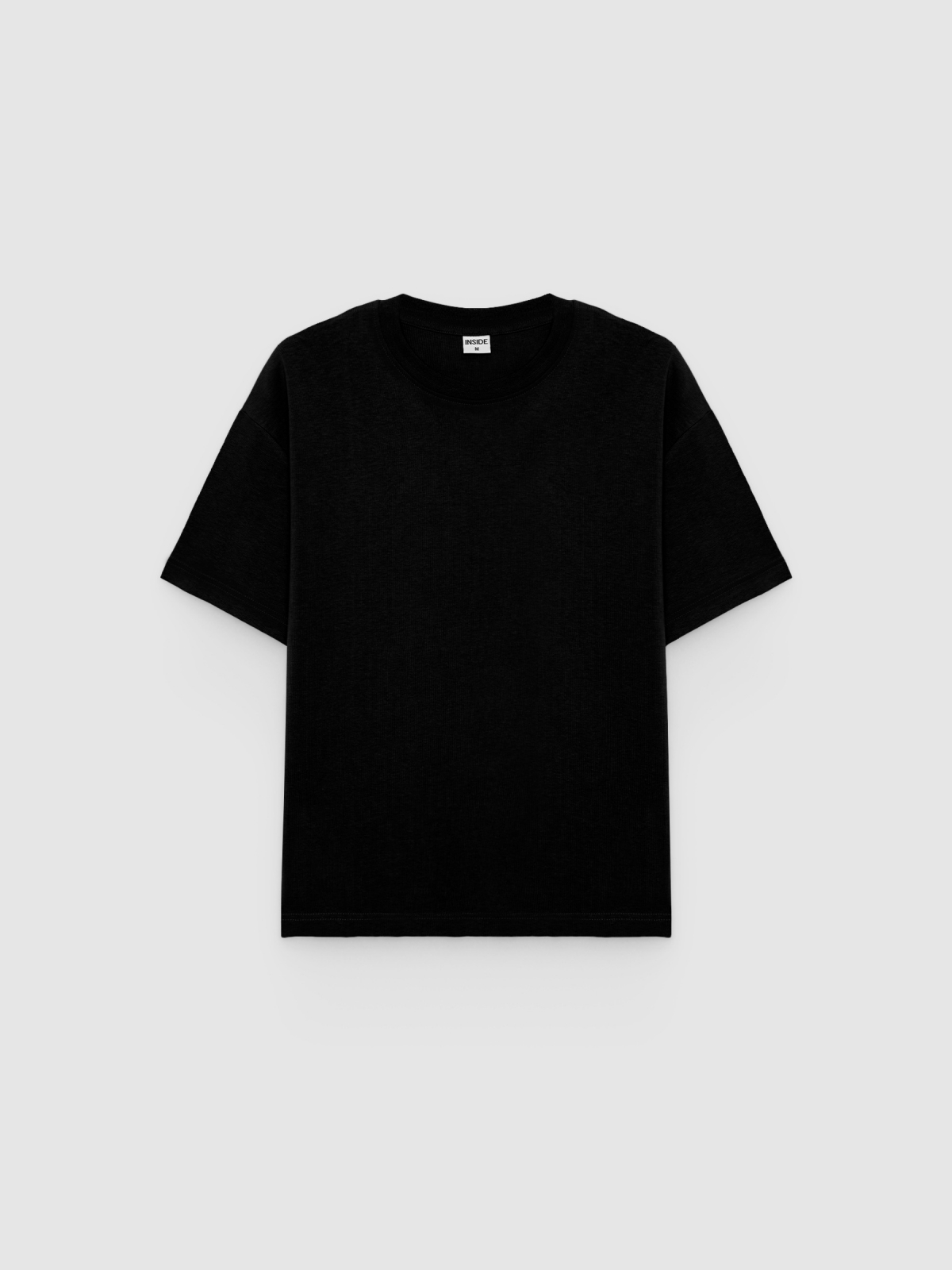 %Pto% Basic cotton t-shirt black front view