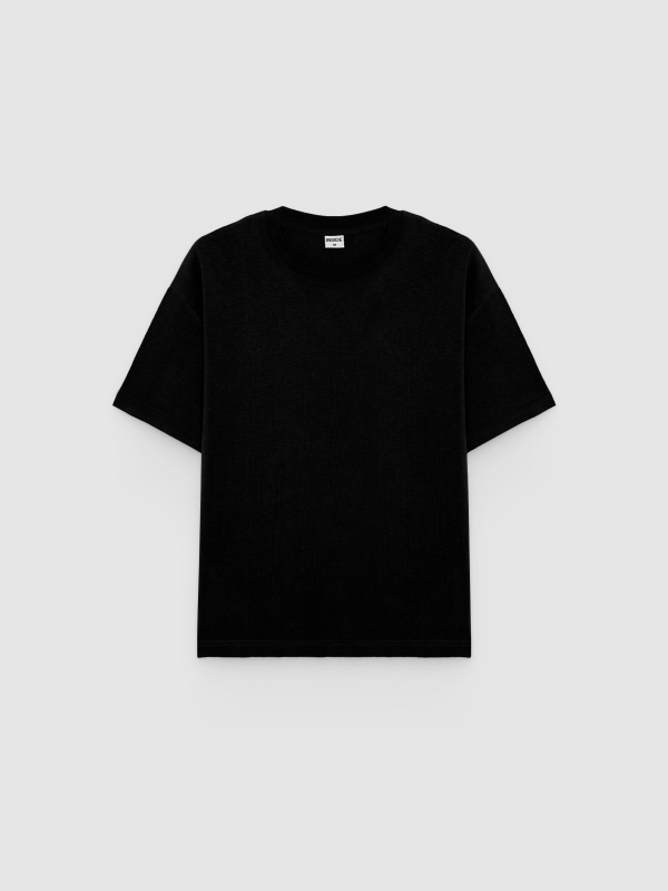  Basic cotton t-shirt black front view