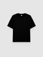 %Pto% Camiseta básica de algodón negro vista frontal