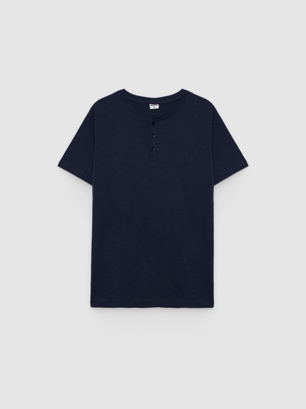  Camiseta flamé cuello panadero azul marino vista frontal