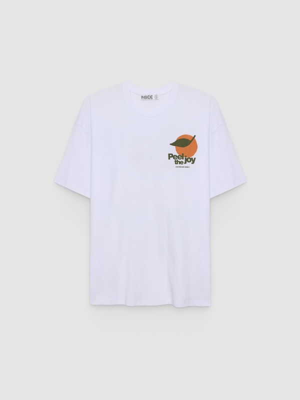 %Pto% Camiseta oversize frutas blanco vista frontal