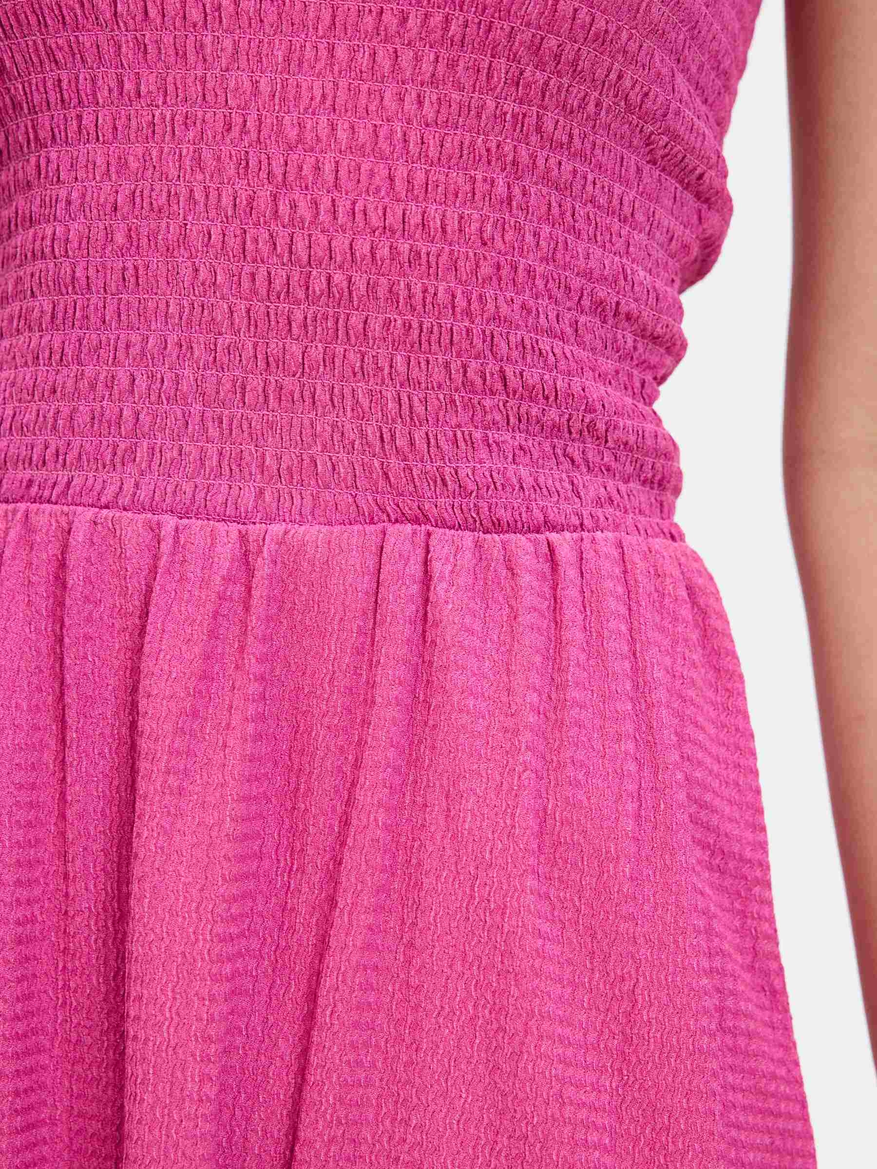 %Pto% Vestido bandeau mini nido abeja rosa magenta vista frontal