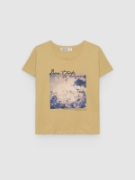 %Pto% Nature Cotton T-shirt sand front view