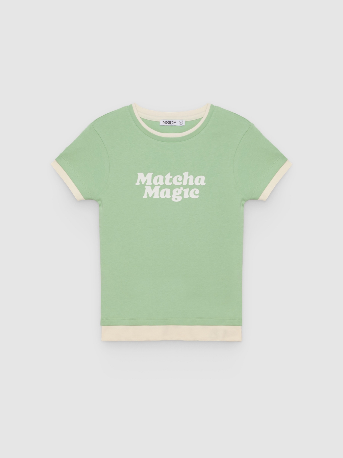 %Pto% Matcha slim t-shirt light green front view
