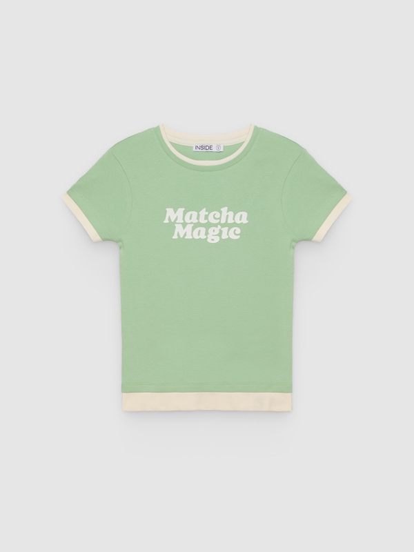  Camiseta Matcha slim verde claro vista frontal