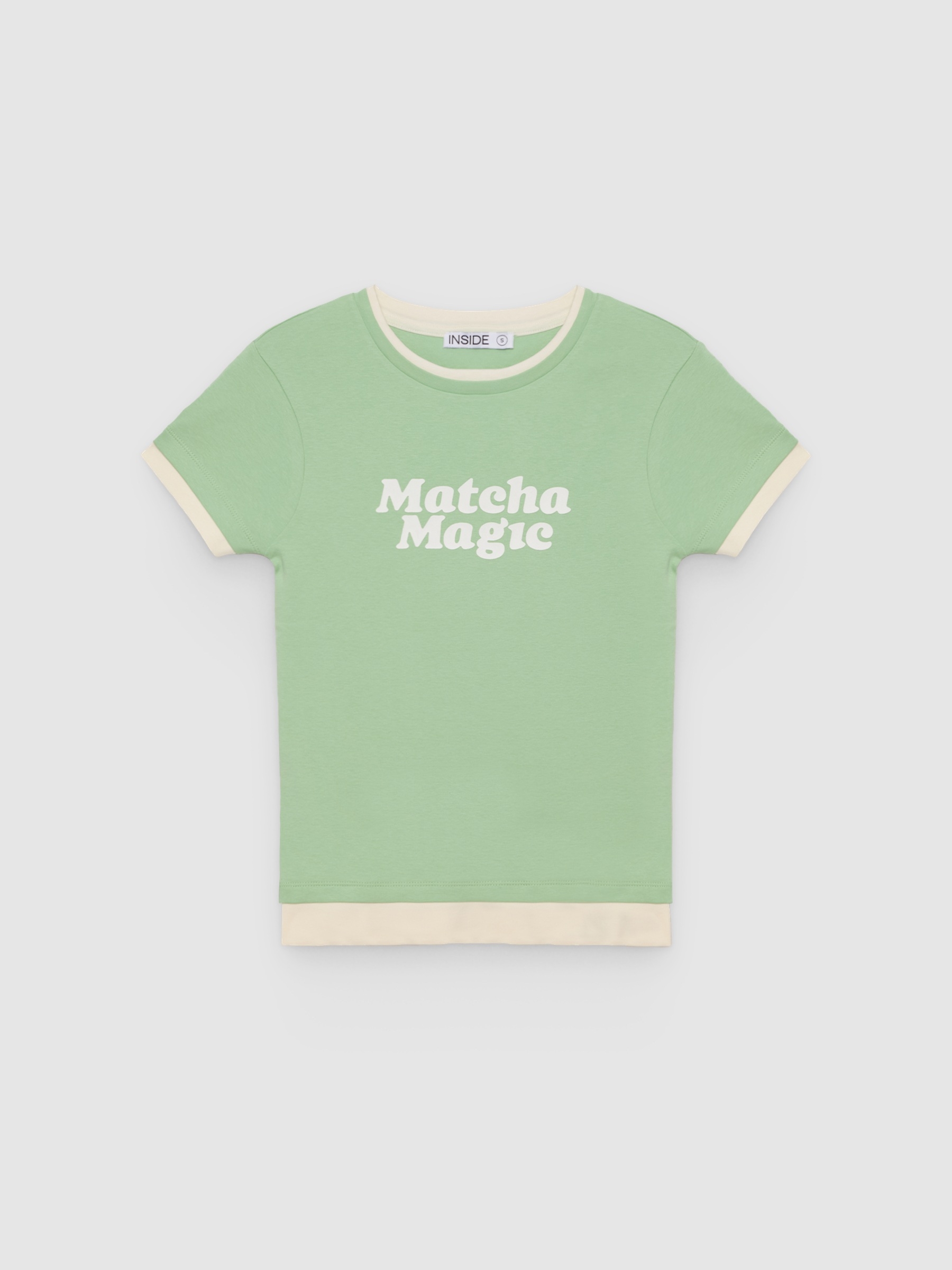 Matcha slim t-shirt light green middle front view