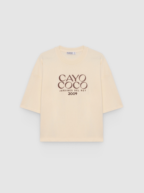  Camiseta gola redonda crua vista frontal
