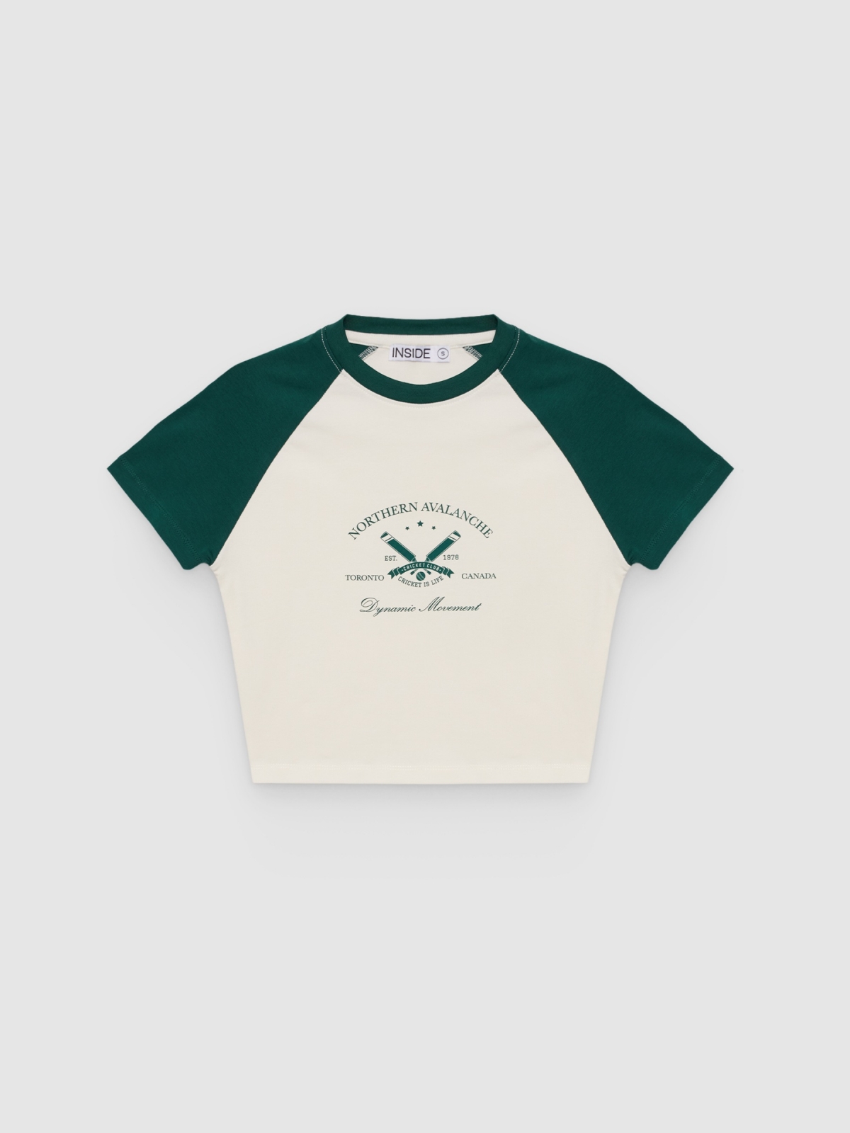 %Pto% Camiseta deportiva crop bicolor blanco roto vista frontal