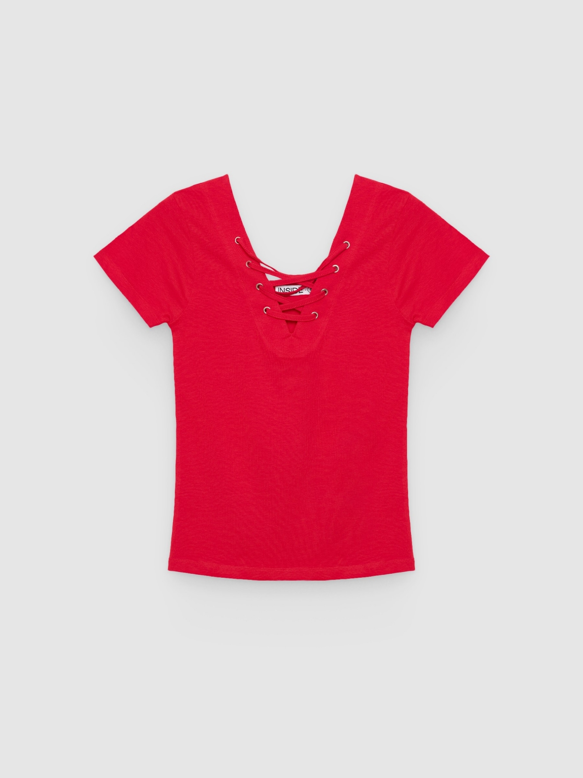 %Pto% Strappy neckline top red front view