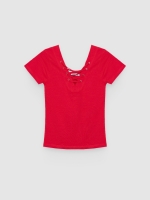 %Pto% Camiseta tiras escote rojo vista frontal