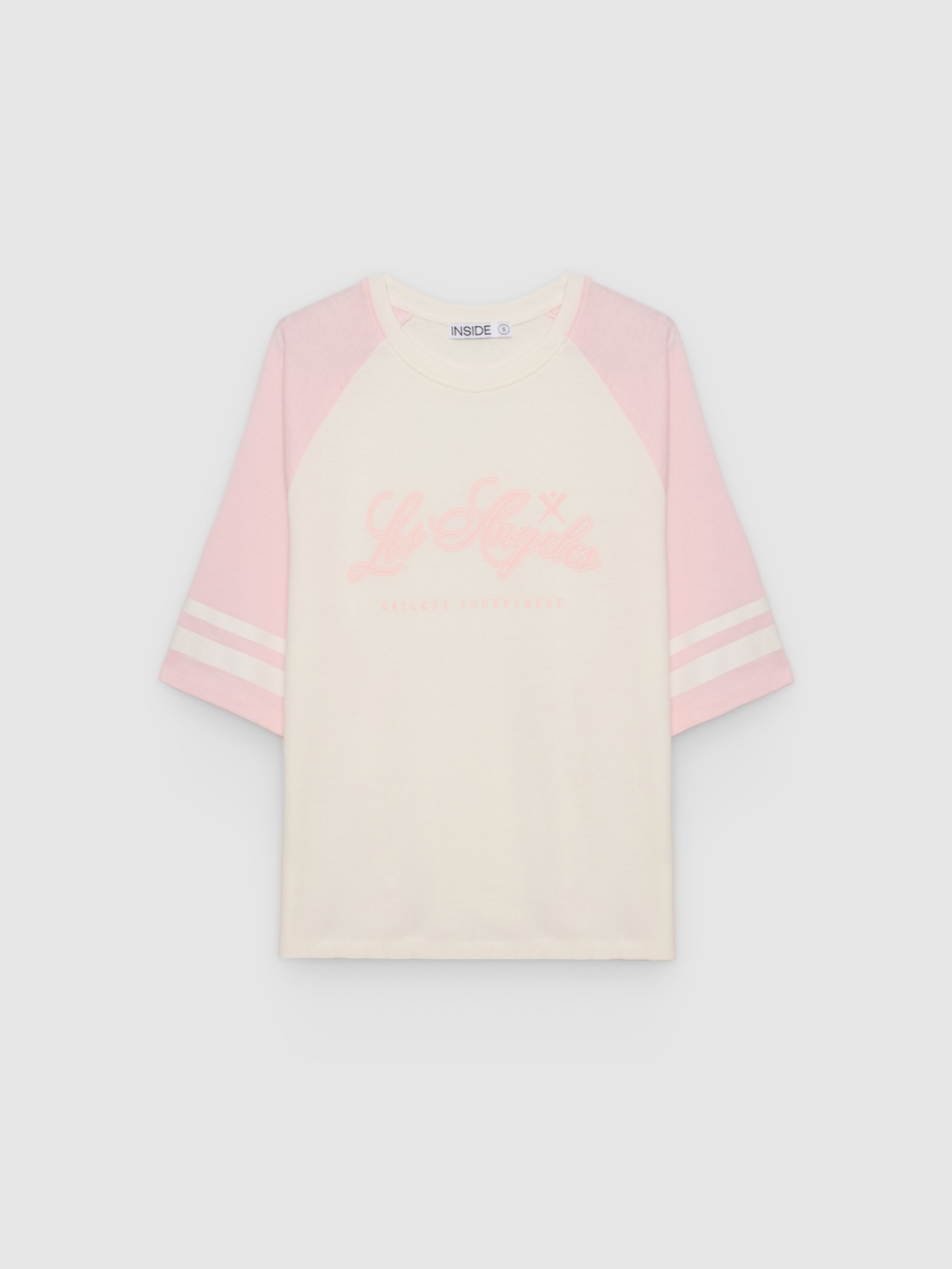 %Pto% Camiseta de algodão manga curta oversize off white vista frontal