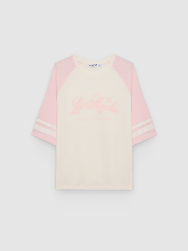  Camiseta de algodão manga curta oversize off white vista frontal