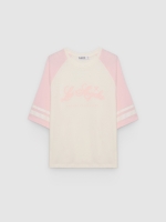%Pto% Oversized short-sleeve cotton t-shirt off white front view