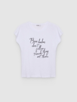 %Pto% Camiseta Boss Babes Algodón blanco vista frontal