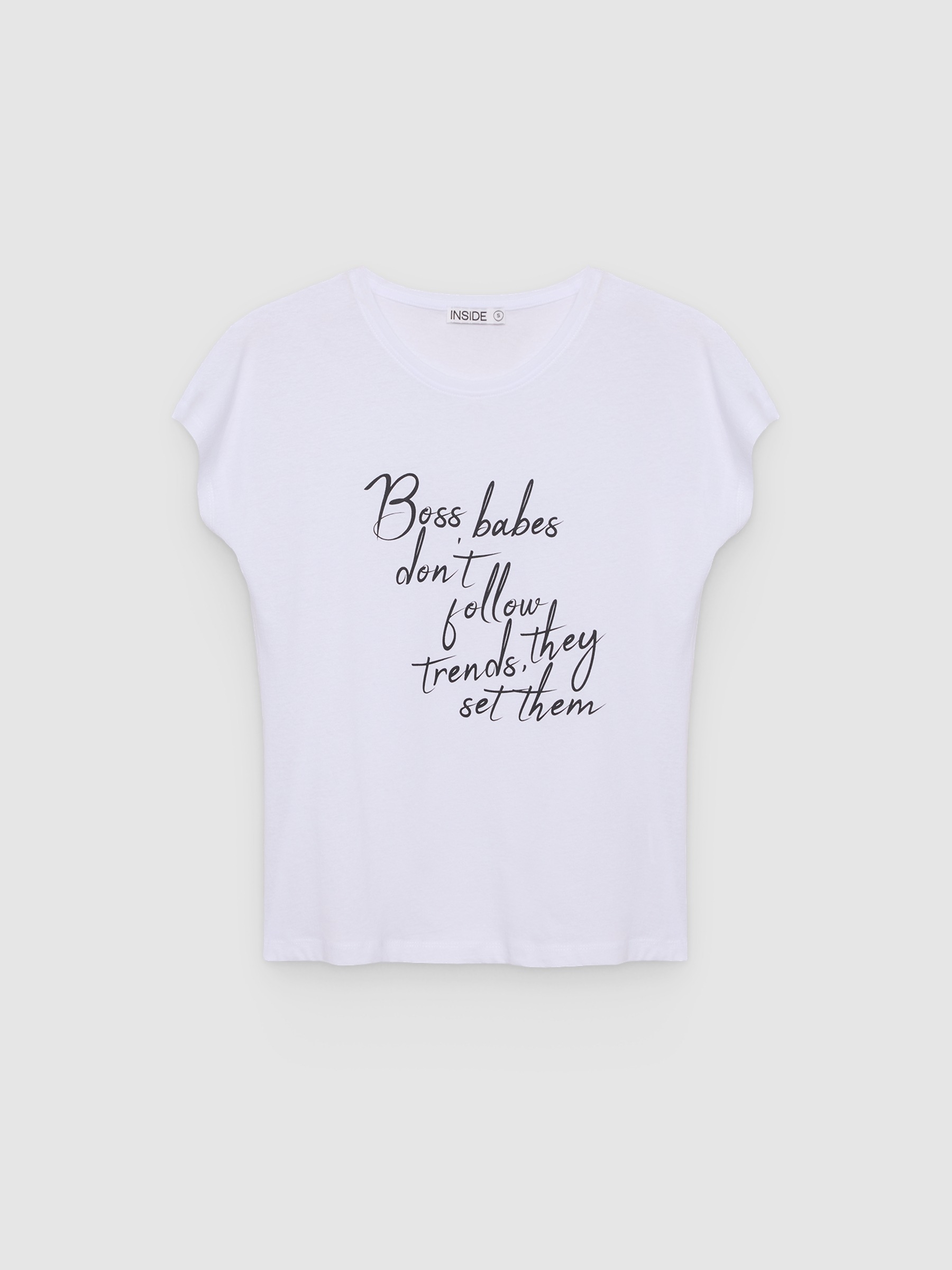 Boss Babes Cotton T-shirt white middle front view