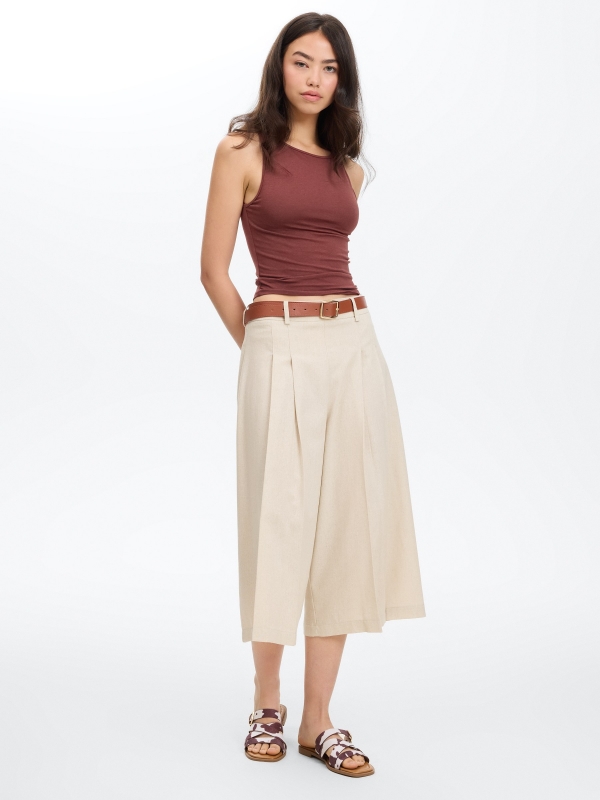 Camiseta básica halter slim chocolate vista general frontal