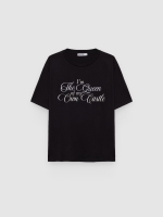%Pto% Camiseta oversize Queen negro vista frontal