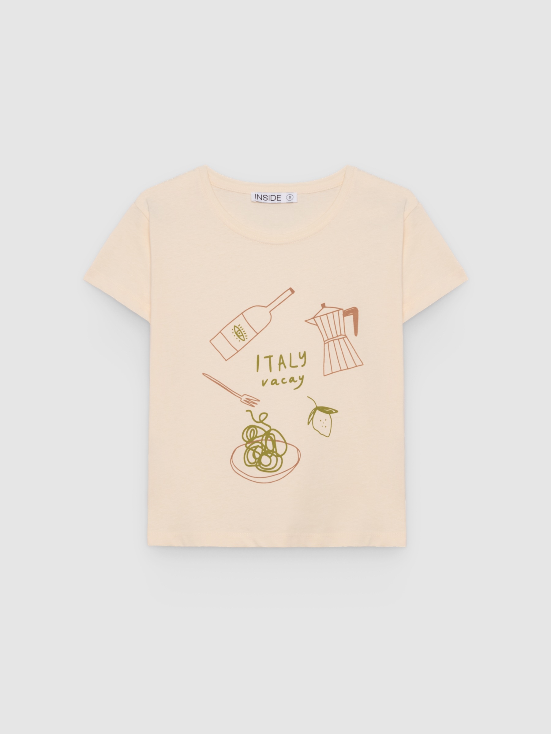 Italy T-shirt off white middle front view