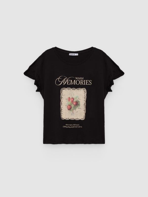  Ruffled T-shirt Memories black front view