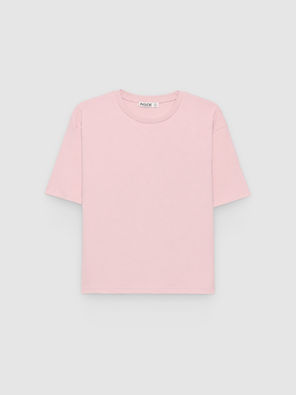 %Pto% Camiseta básica de algodón rosa claro vista frontal