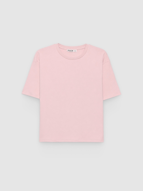  Camiseta básica de algodón rosa claro vista frontal