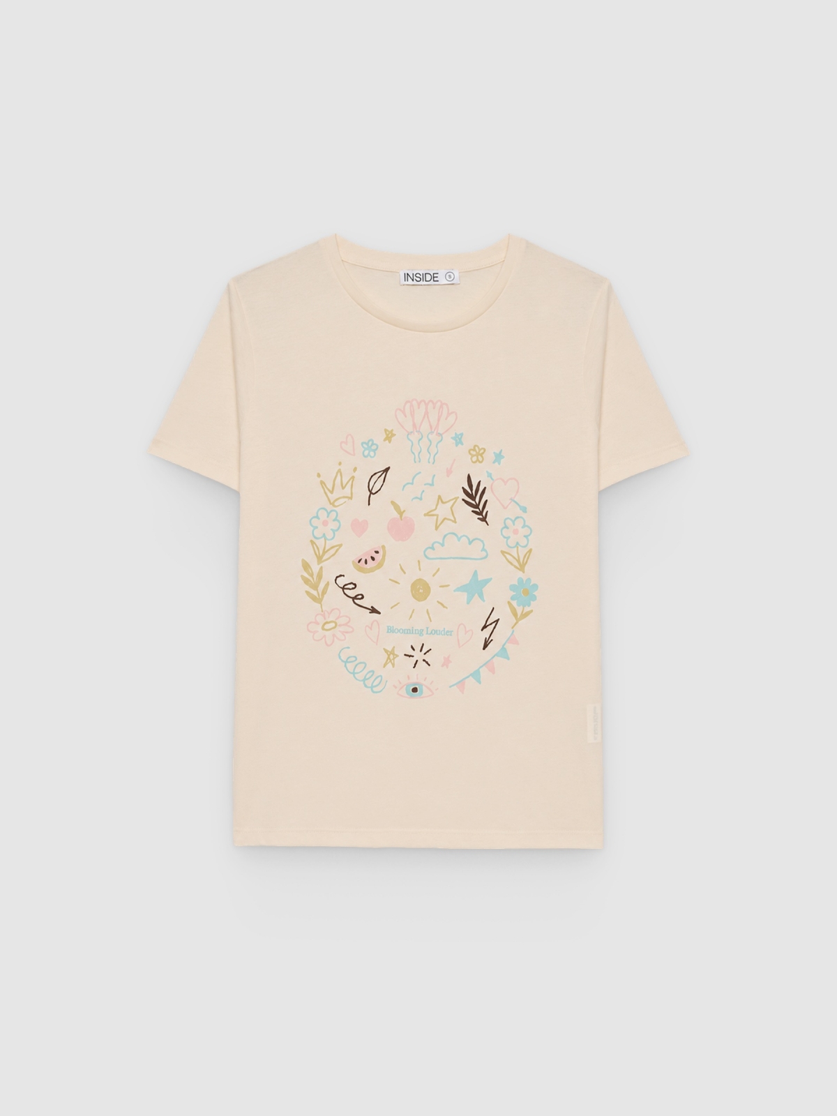 %Pto% Camiseta gráfica de algodão off white vista frontal